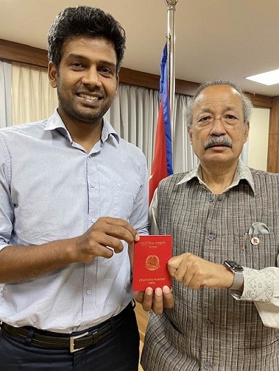 Nepali Congress MP returns red passport