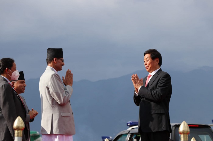 Chinese politician Li Zhanshu arrived Nepal