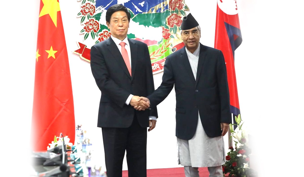 PM Deuba and Li Chanshu meet