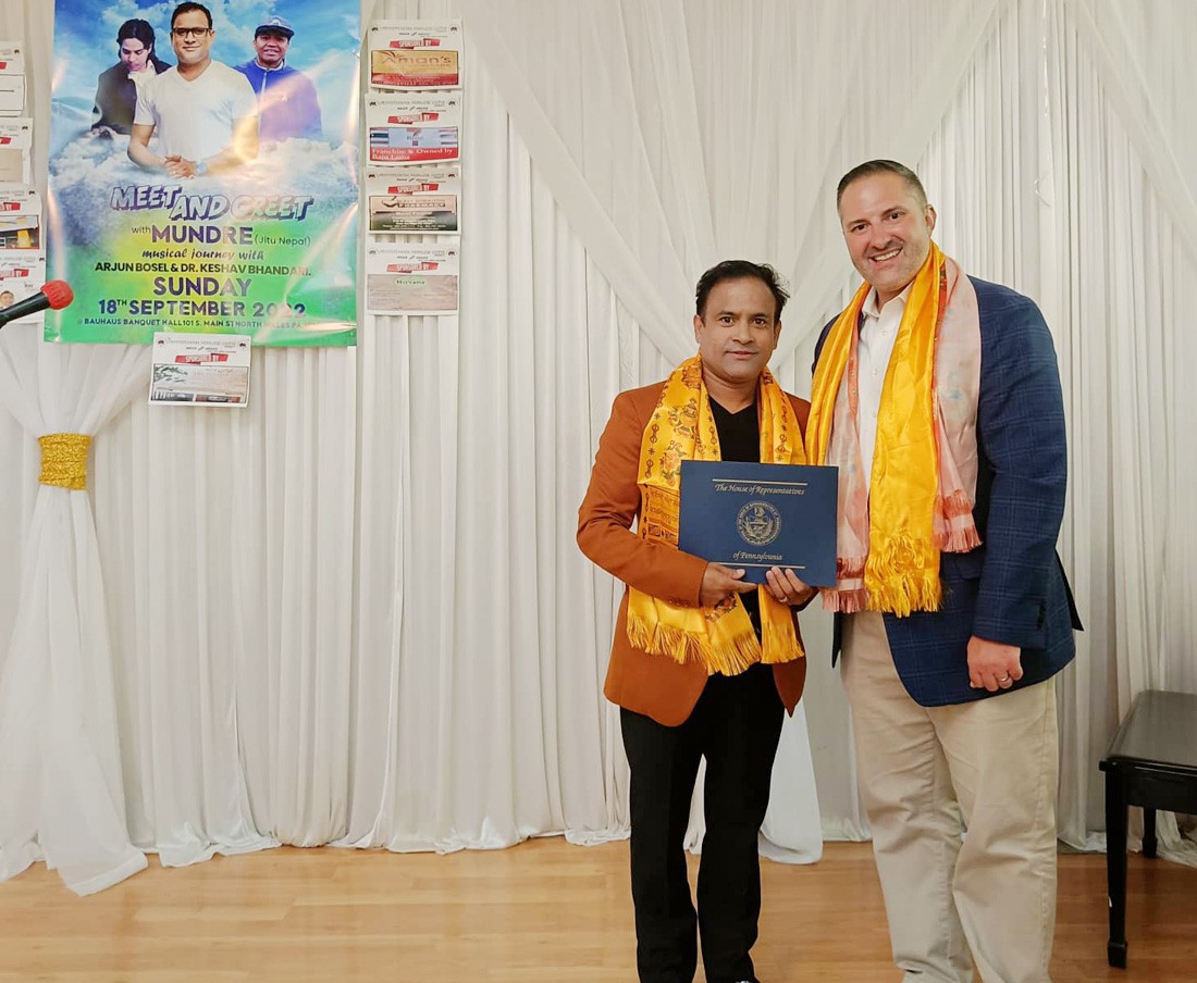 Comedian Jitu Nepal honored in Pennsylvania