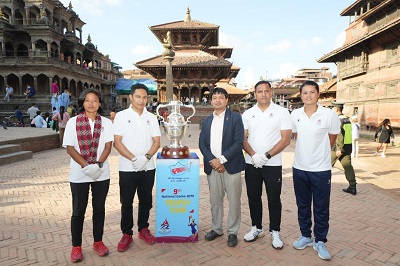 9th National Games trophy displayed in Lalitpur