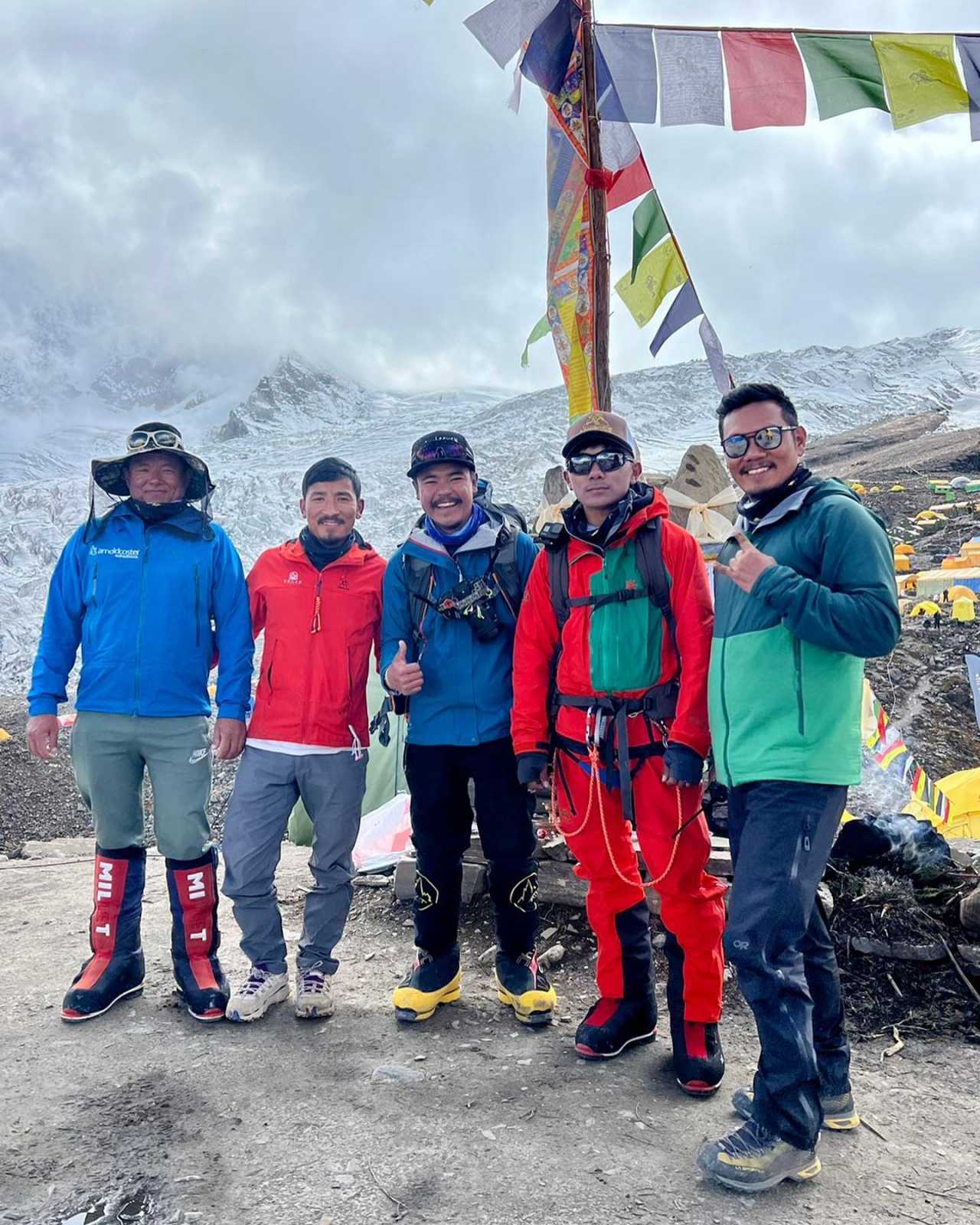 16-year-old Nepalese climber on the summit of Manaslu