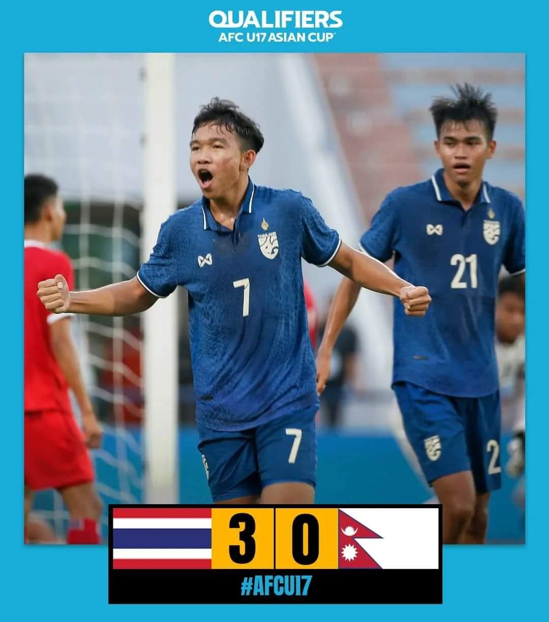 AFC U17: Thailand beats Nepal 3 – 0