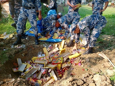 Large quantity of fire crackers recovered in Siraha