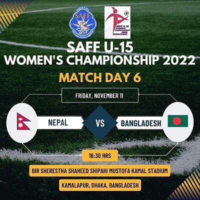 SAFF U-15 women: Nepal VS Bangladesh today