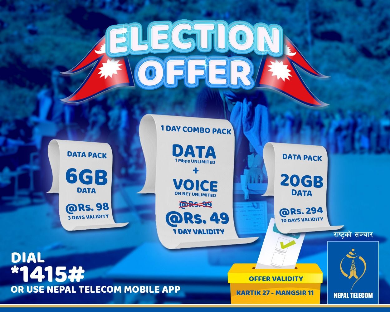 Nepal Telecom launches election offer