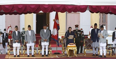 PM Dahal and new ministers take oath