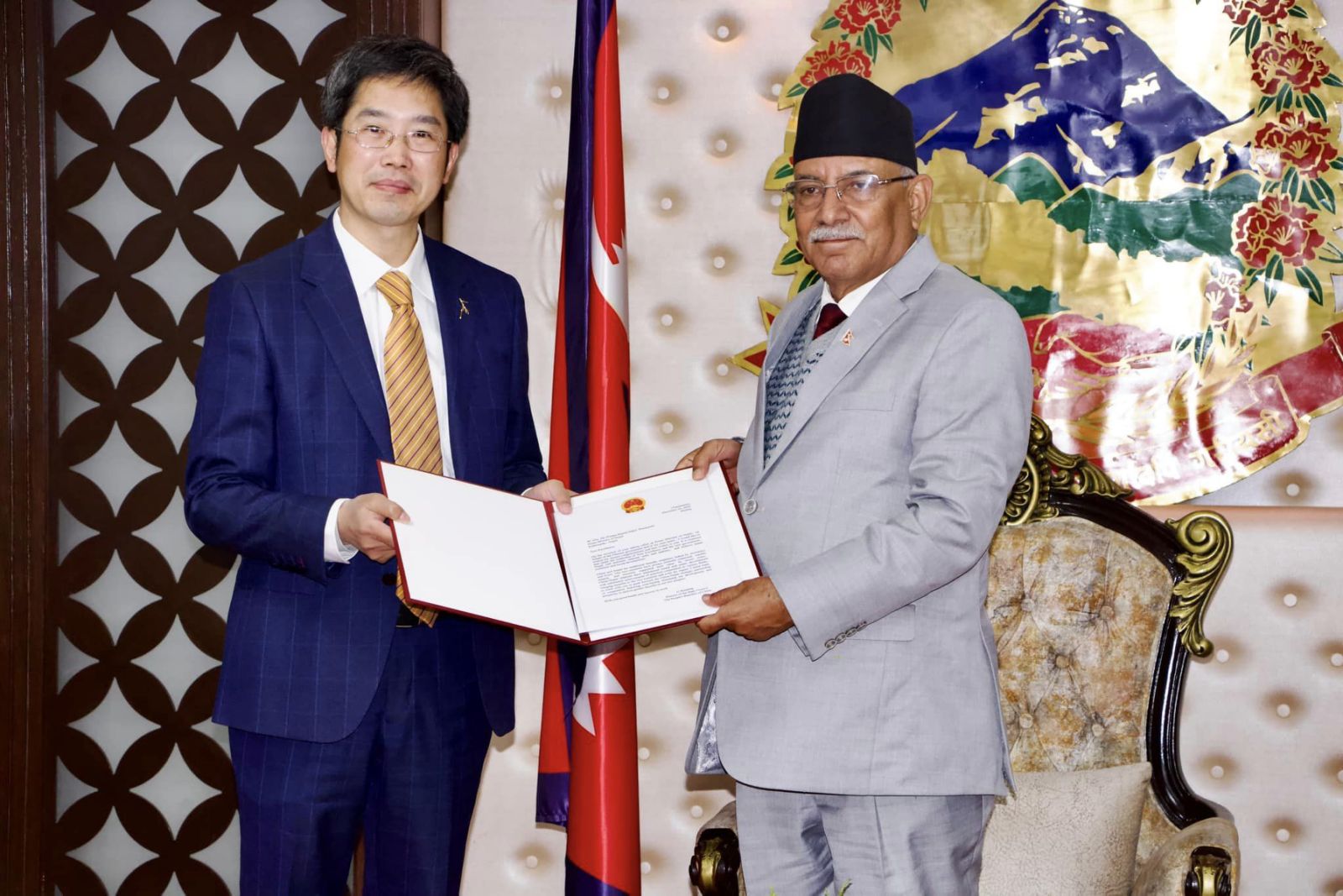 PM Dahal receives courtesy call from Chinese Charge d’Affaires