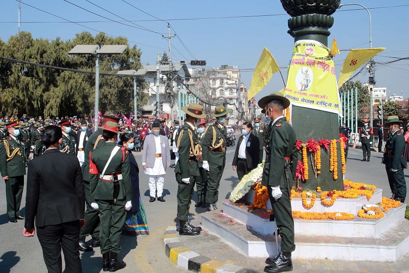 President Bhandari honors Prithvi Narayan Shah