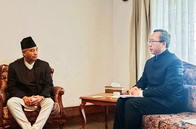 Meeting with Congress Chairman Deuba by Chinese Ambassador