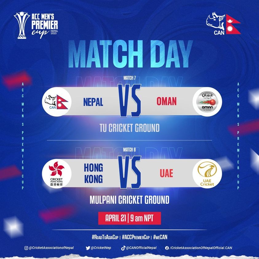 ACC Premier Cup: Nepal vs Oman at Kirtipur today