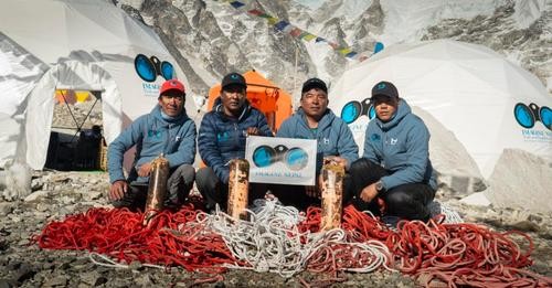 Rope fixing work completed at Mount Lhotse