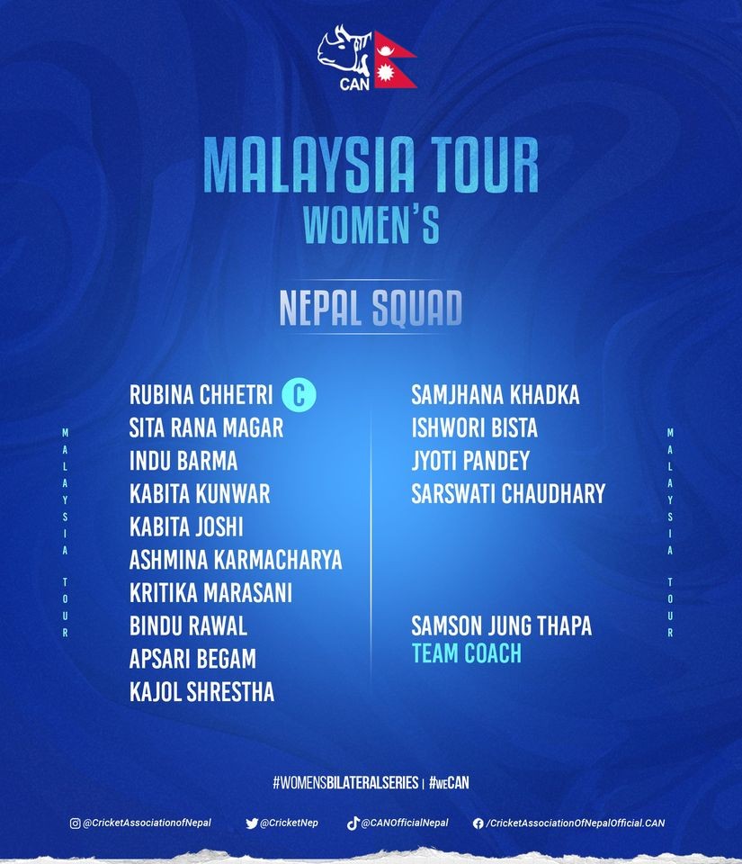 Final squad of Women’s National Cricket Team