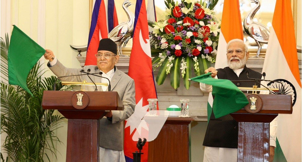 PM Dahal, PM Modi jointly inaugurate Nepal-India Railway