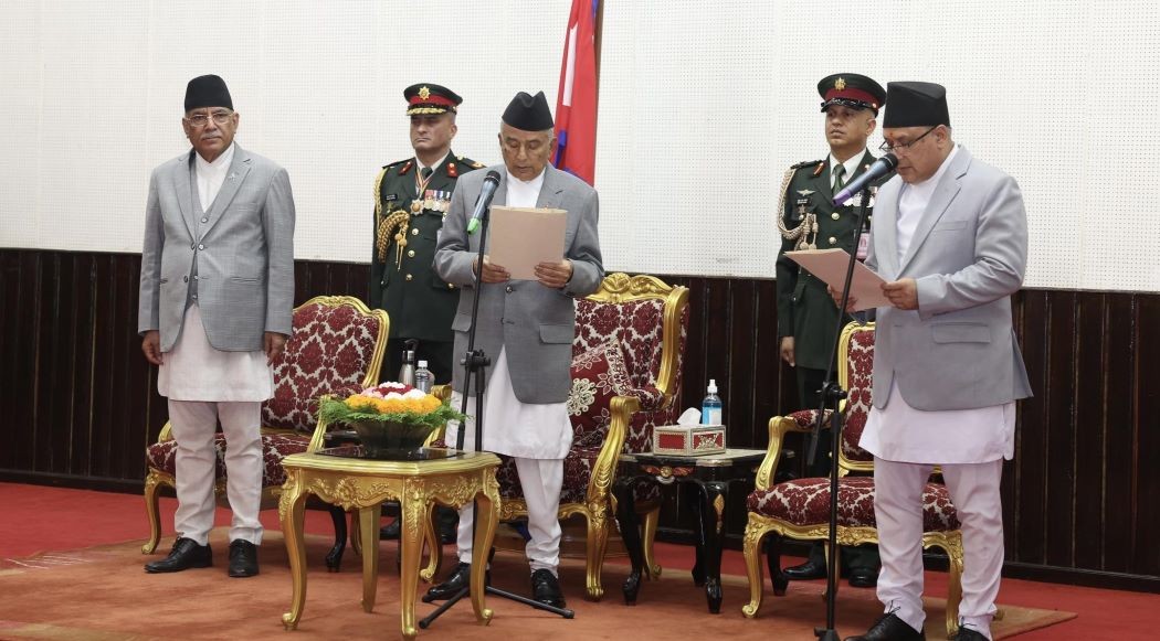 Chief Justice Karki administers an oath of office and secrecy