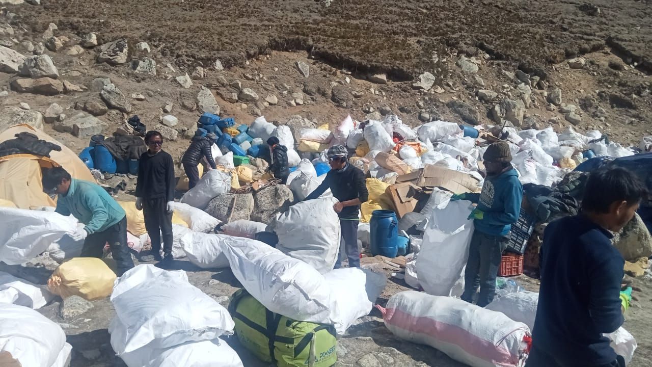 Waste generated by Everest Expeditions in spring 2023