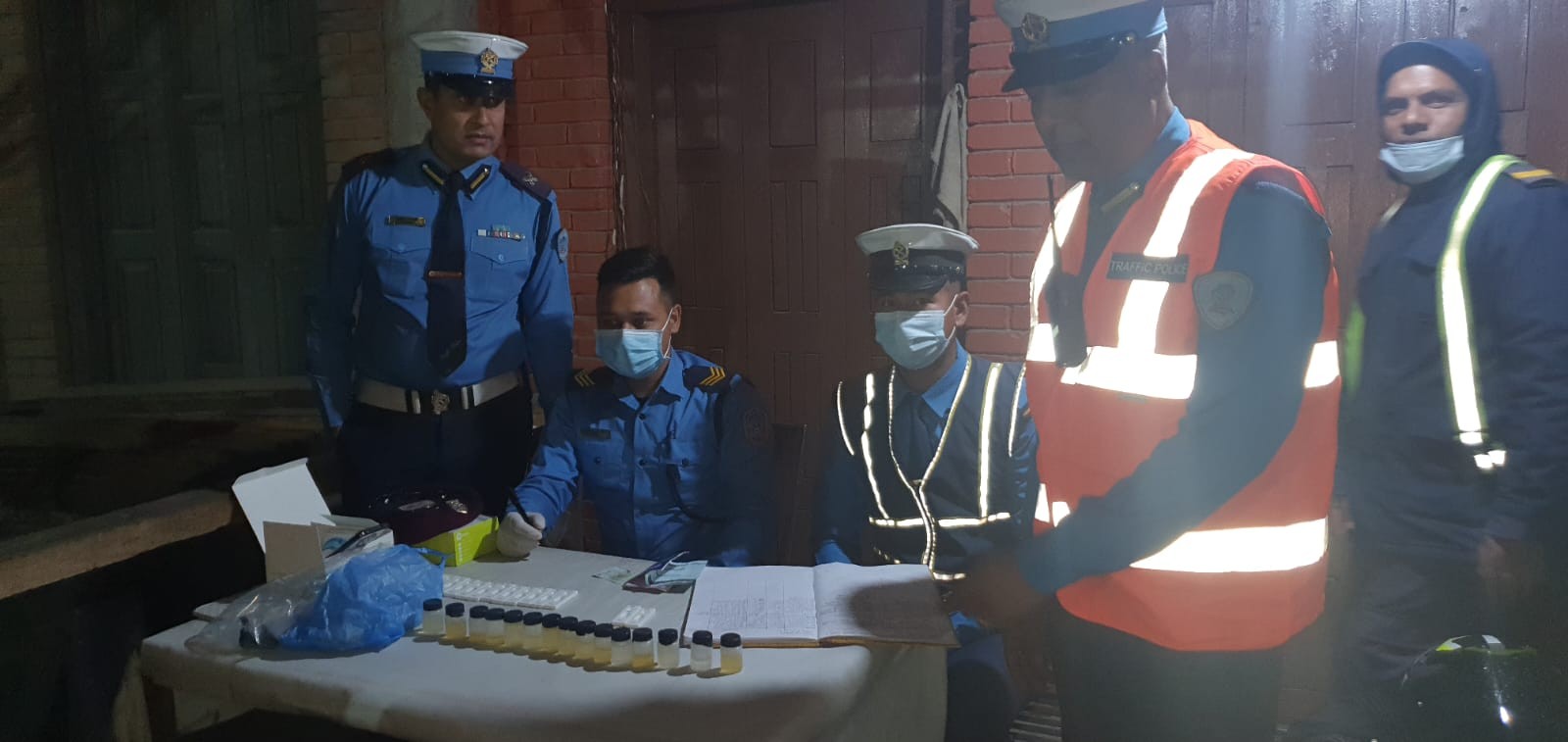 Drug consumption checking by traffic police