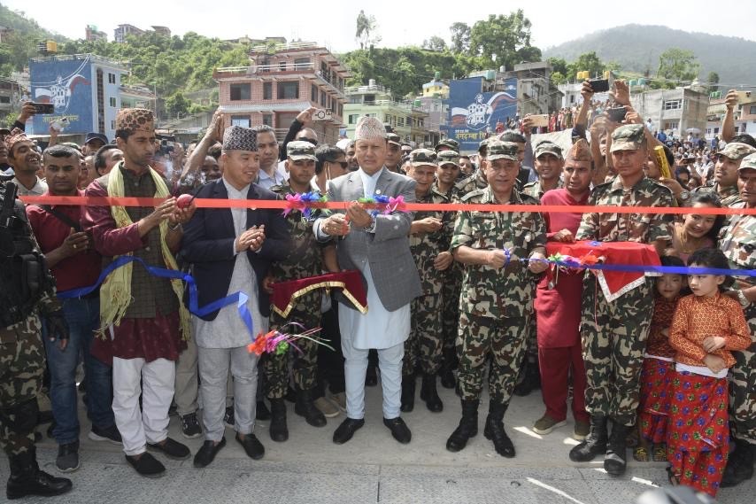 Bailey bridge built at Melamchi