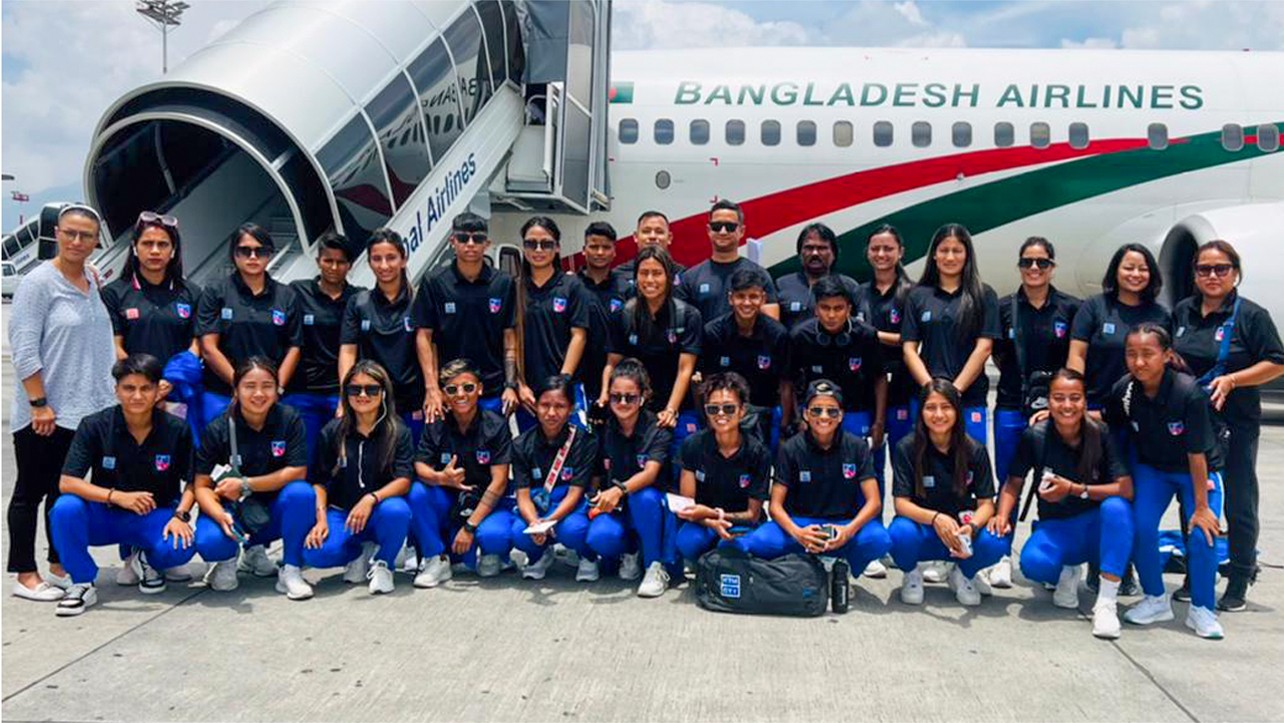 Nepali women’s football team departs for Bangladesh