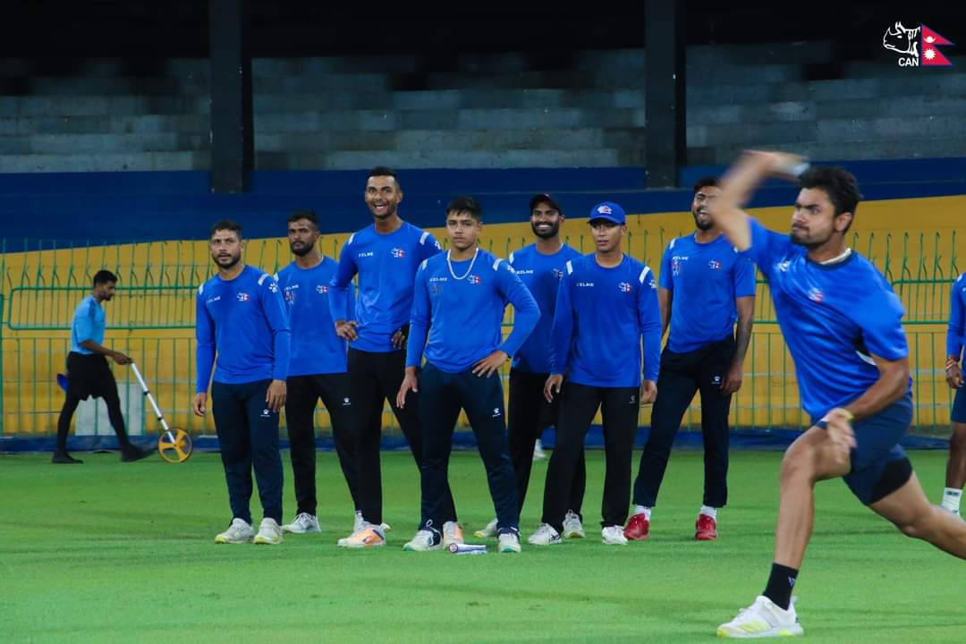 Glimpses of Nepalese cricket team practice in Colombo