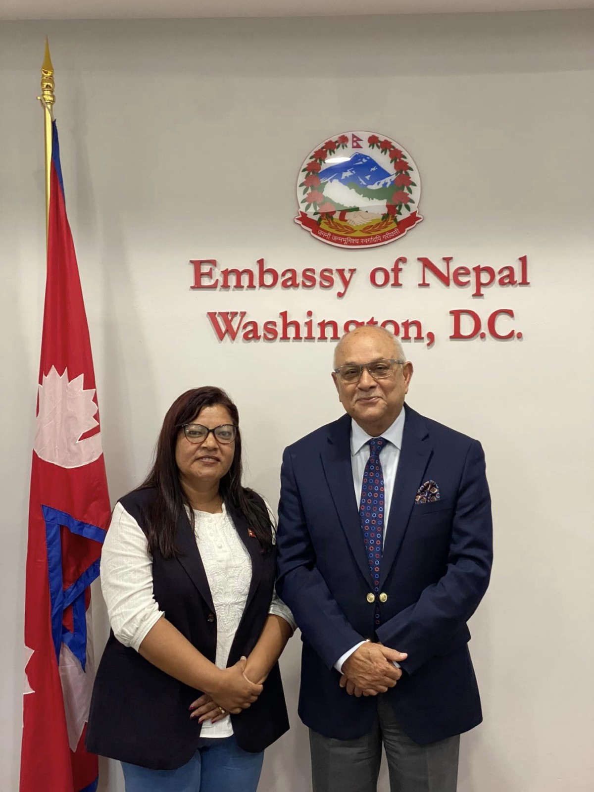 Nepalese Ambassador for USA Sridhar Khatri welcomed Saraswati Nepali