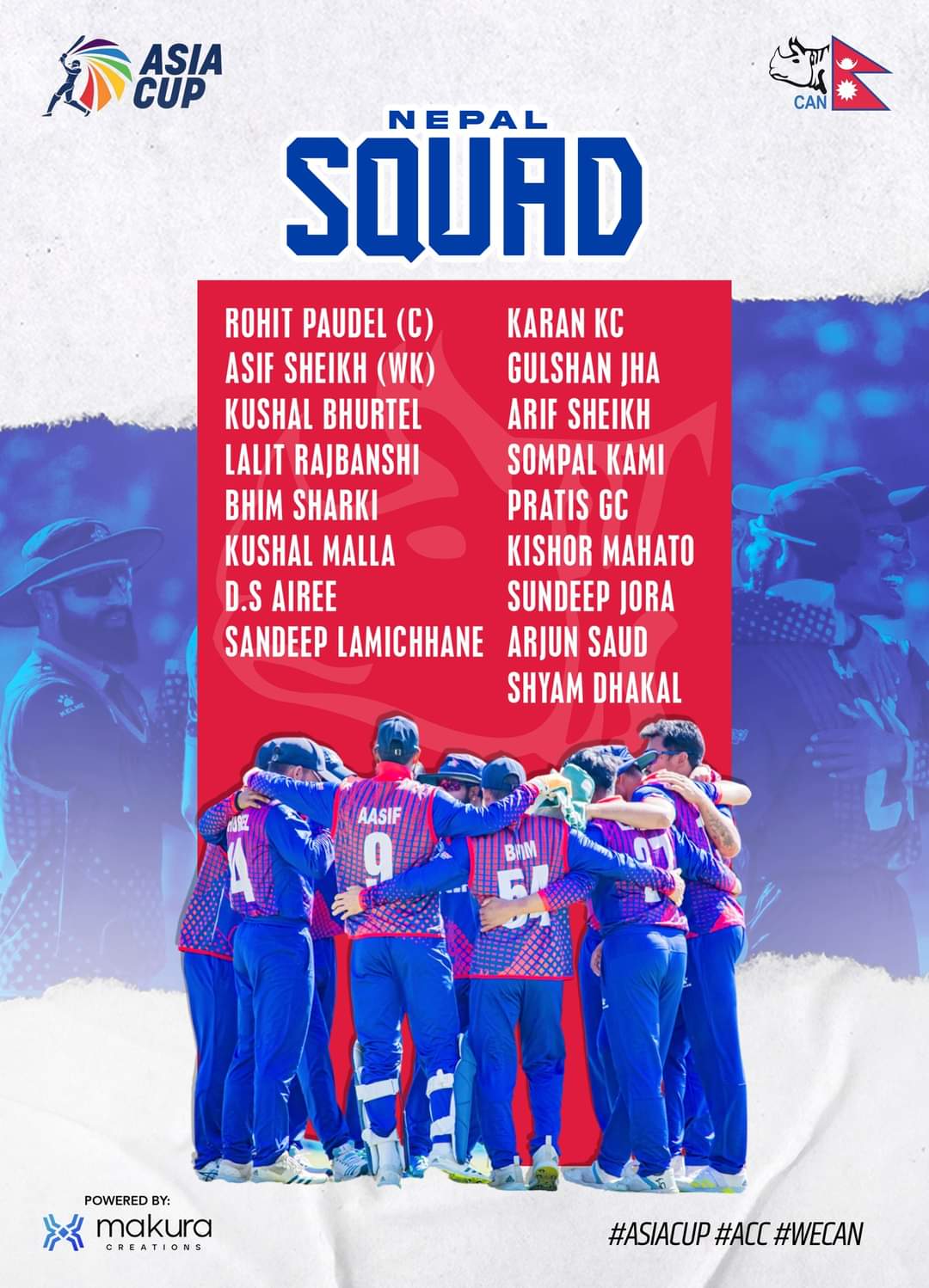 Nepal Men’s National Cricket Team Squad for Asia Cup 2023