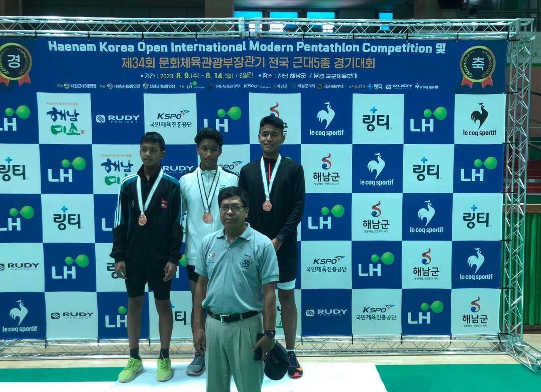 Nepal won 3 bronze medal in Open International Modern Pentathlon competition