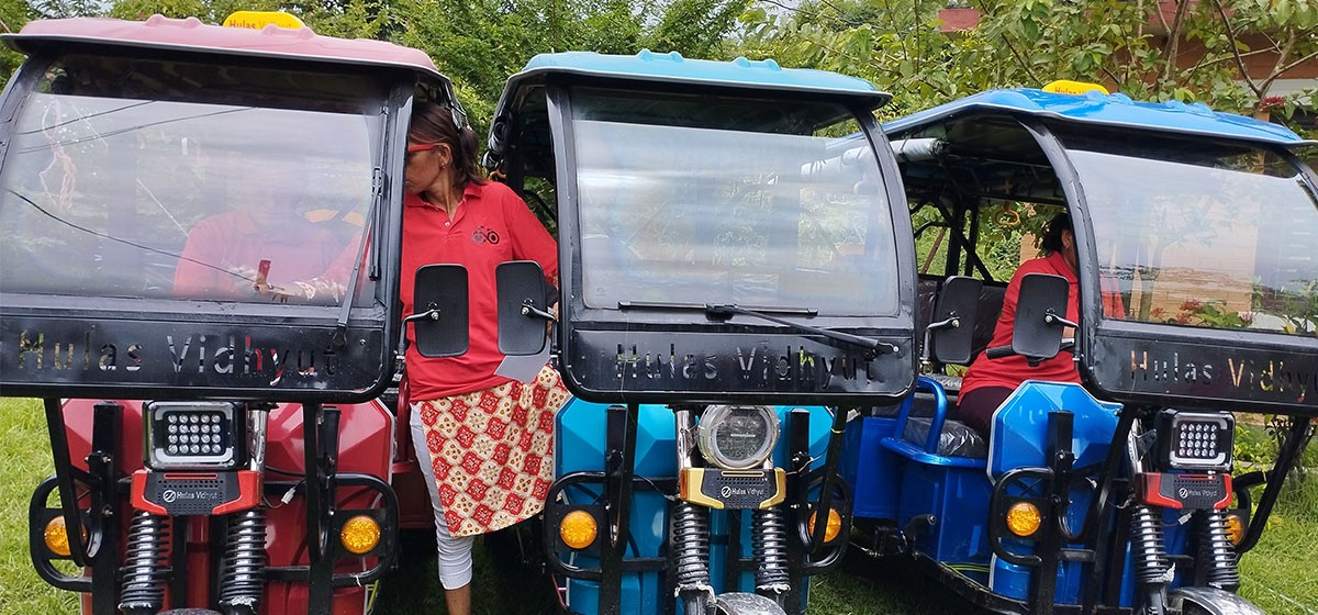 3 women presented with e-rickshaws by the Maiti Nepal Itahari