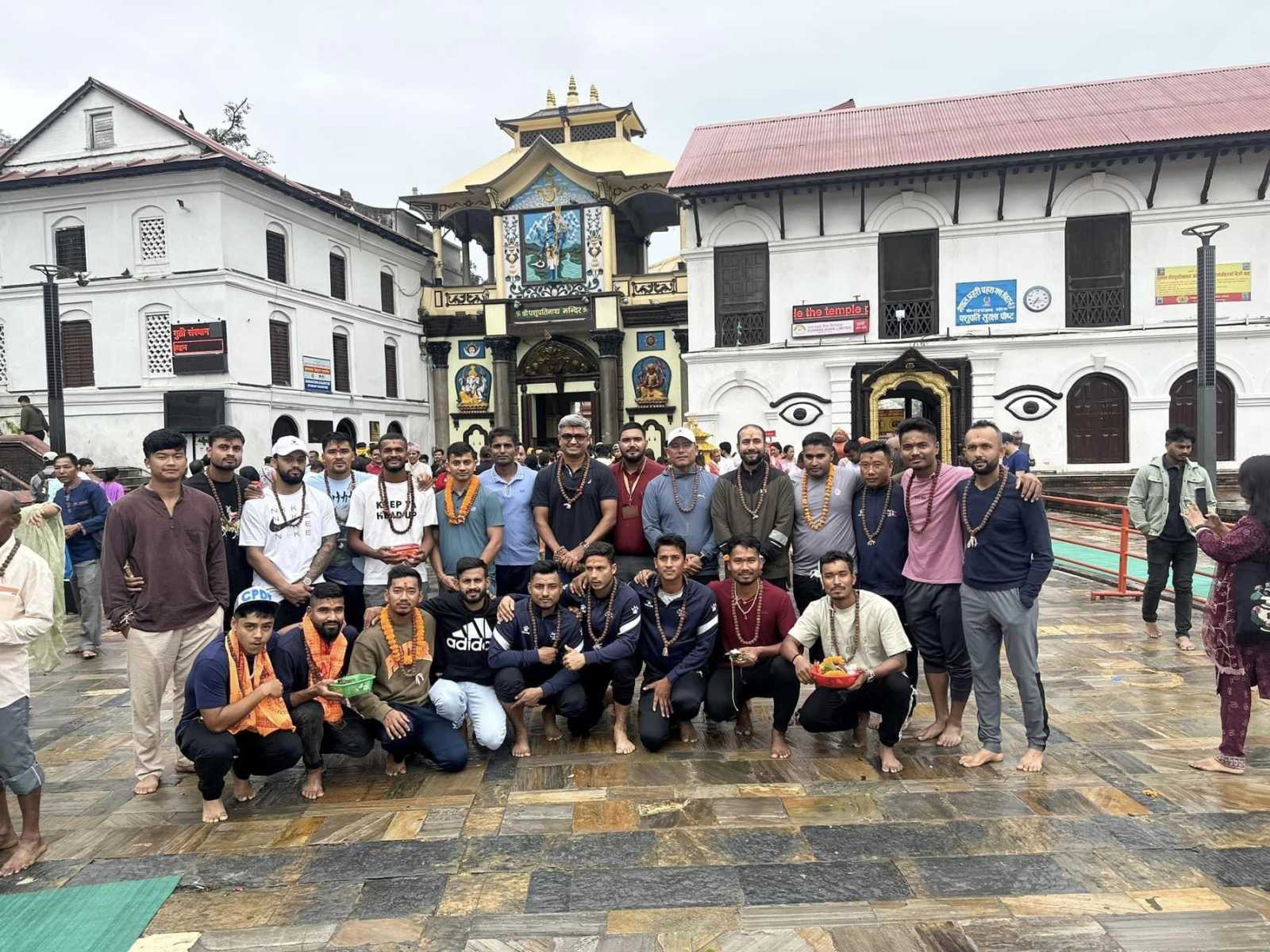 Nepali national cricket players’ worship to Pashupatinath