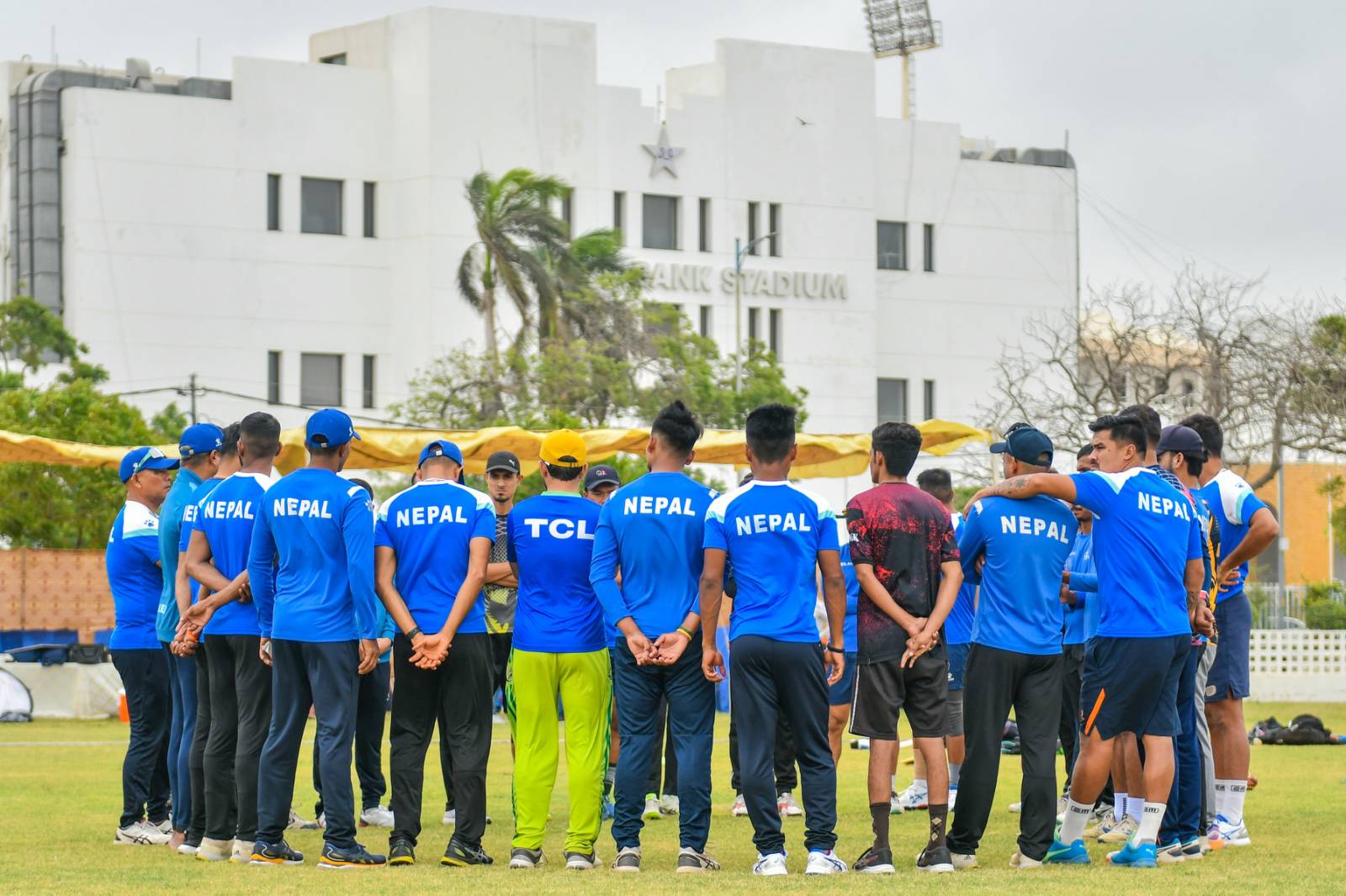 Nepali cricket team practice in Pakistan