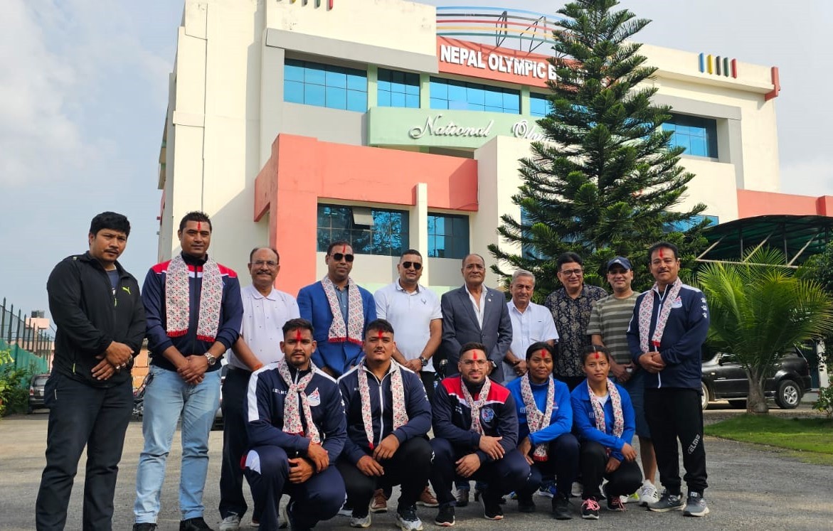 NOC’s secretary general, bids farwell to members of Nepal Weightlifting Association