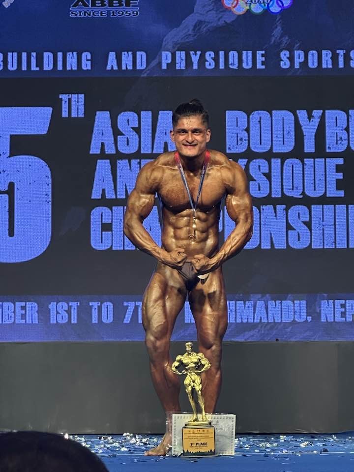 First gold medal for Nepal in Asian body building