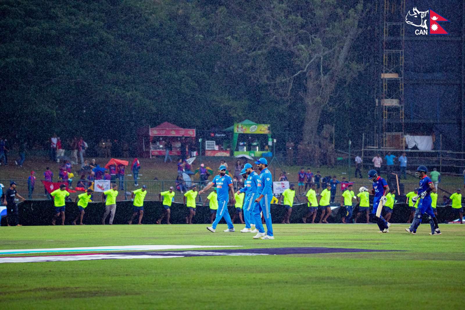 India and Nepal’s game was halted by rain