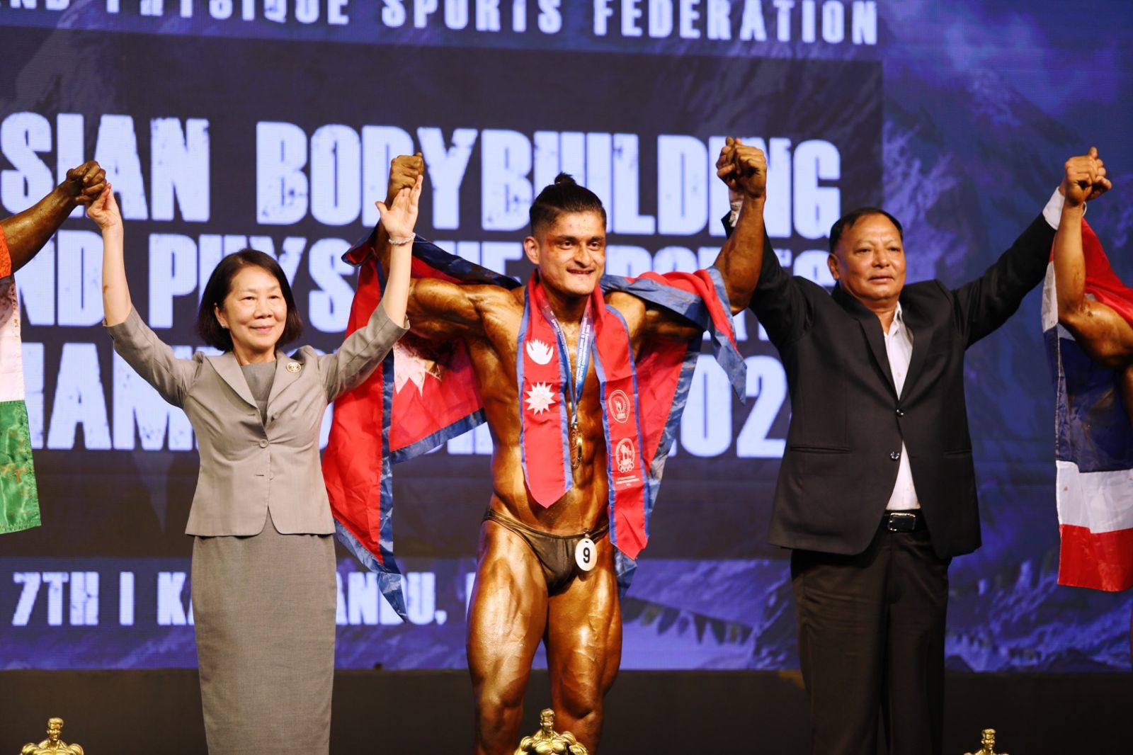 Nepal’s gold medalists Bishal and Sanam