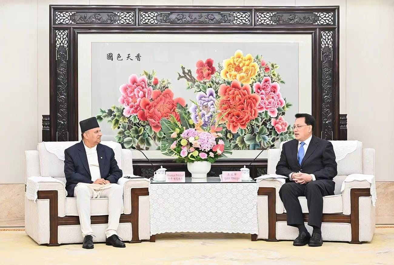 Meeting between UML General Secretary and Chinese Politburo Jiajun