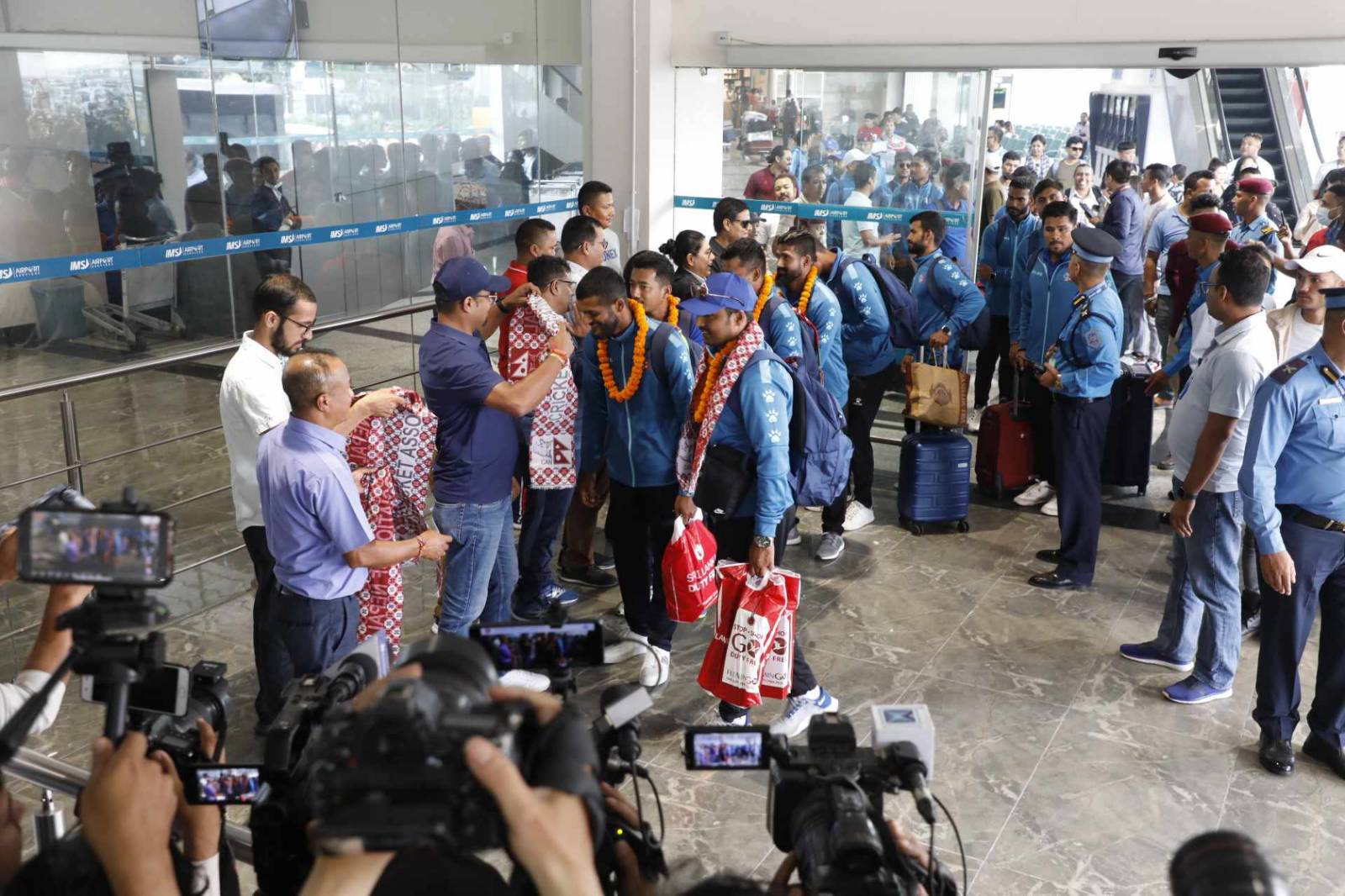 Nepali cricket team returns home