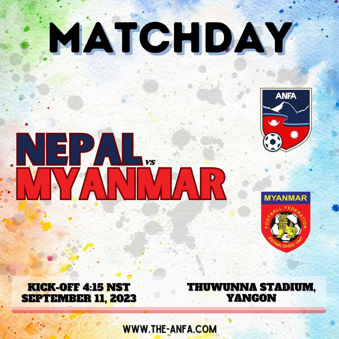 Football today between Nepal and Myanmar