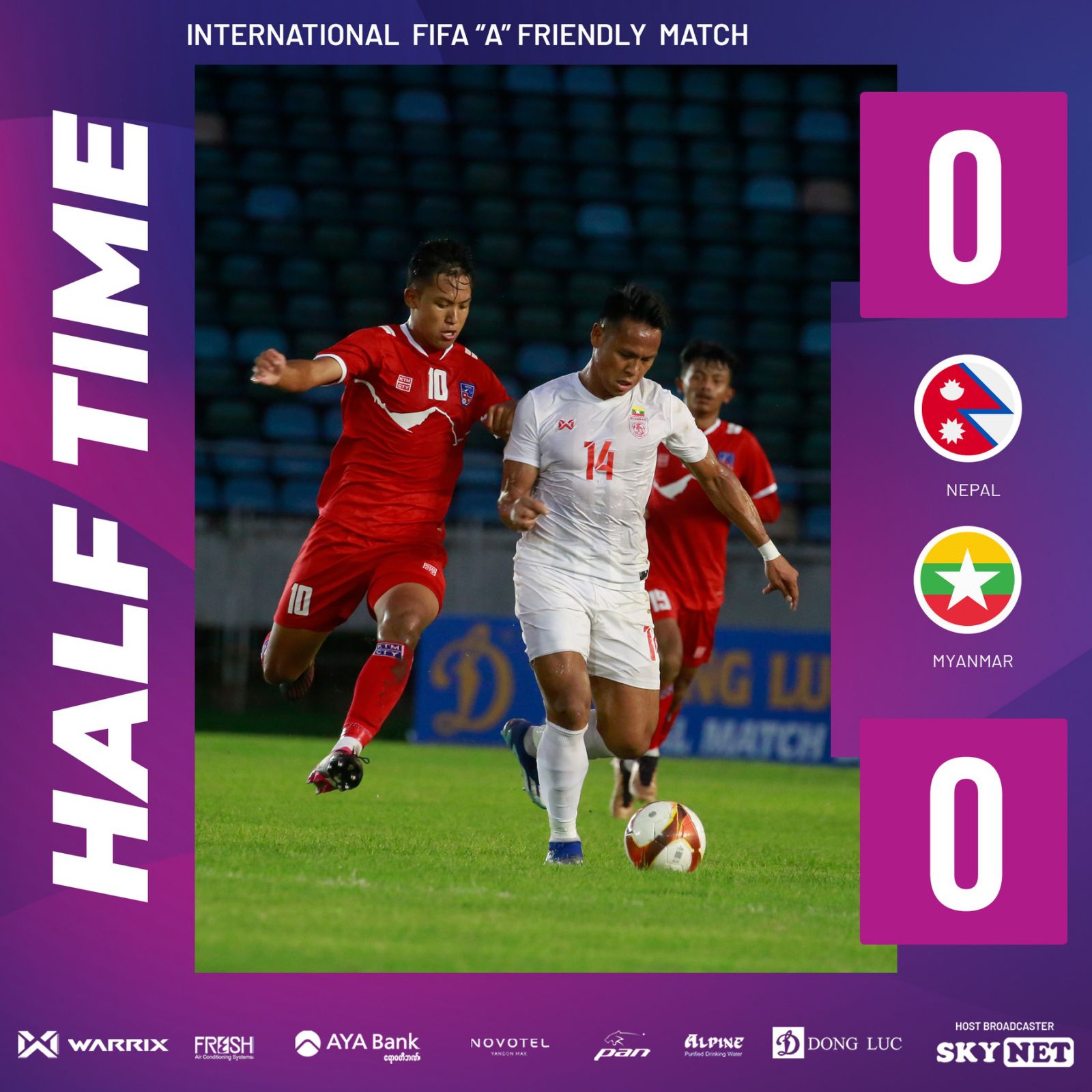 Football continues between Nepal and Myanmar