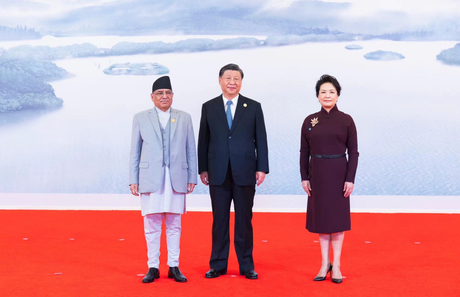 Glimpses of Prime Minister Dahal arriving in China today.