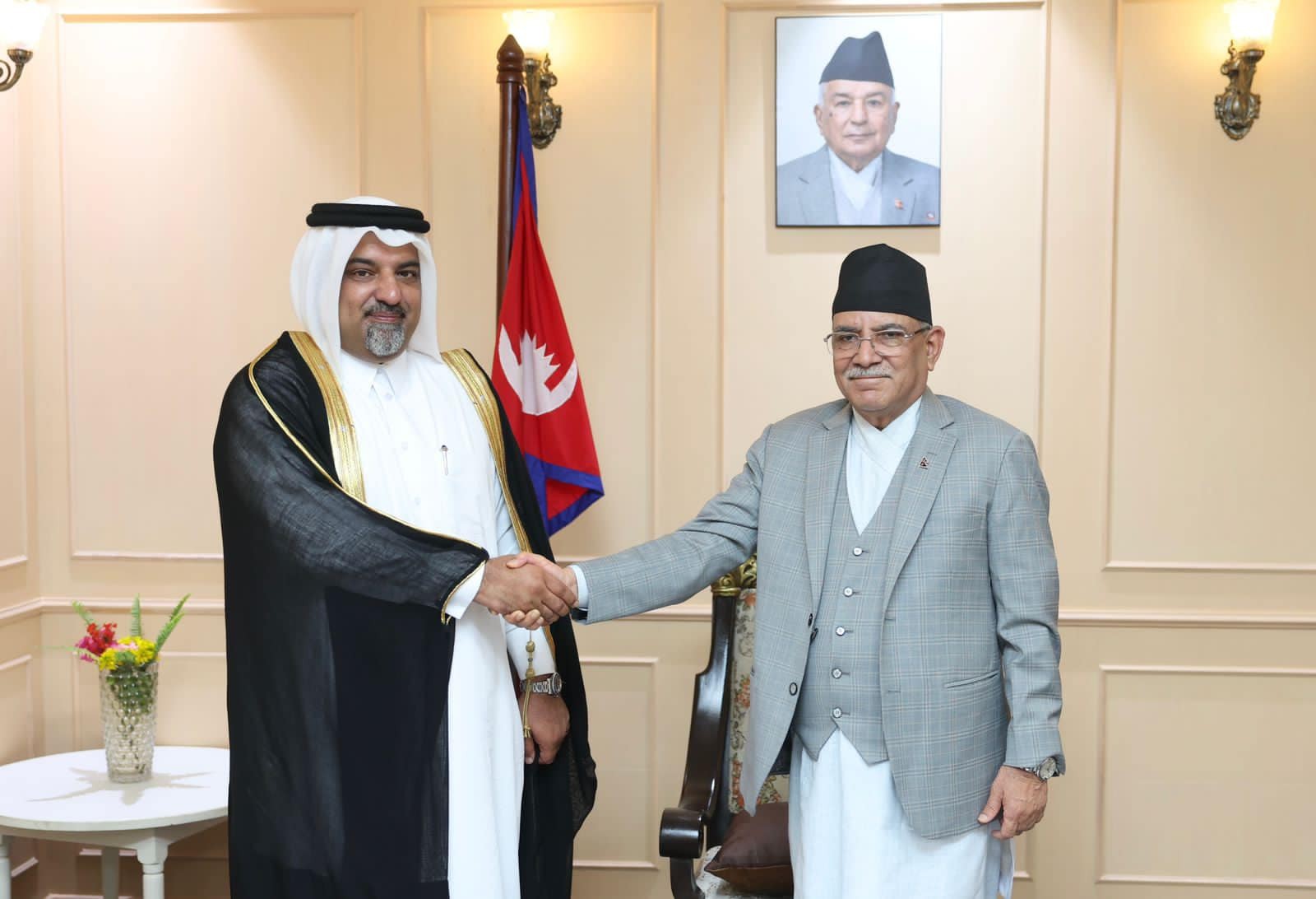 Ambassador of Qatar met with Prime Minister Dahal