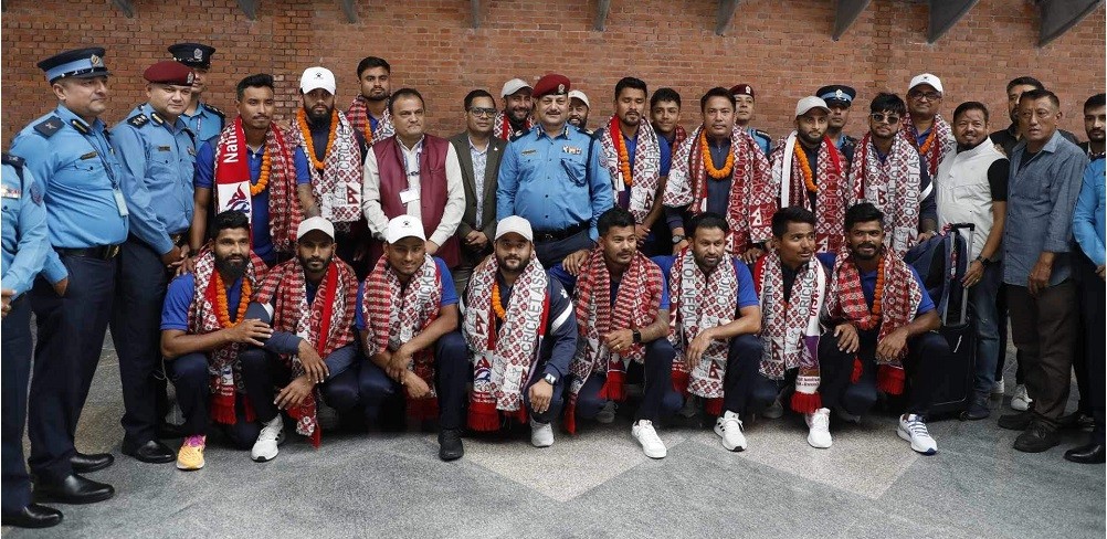 Nepali national cricket team returns home