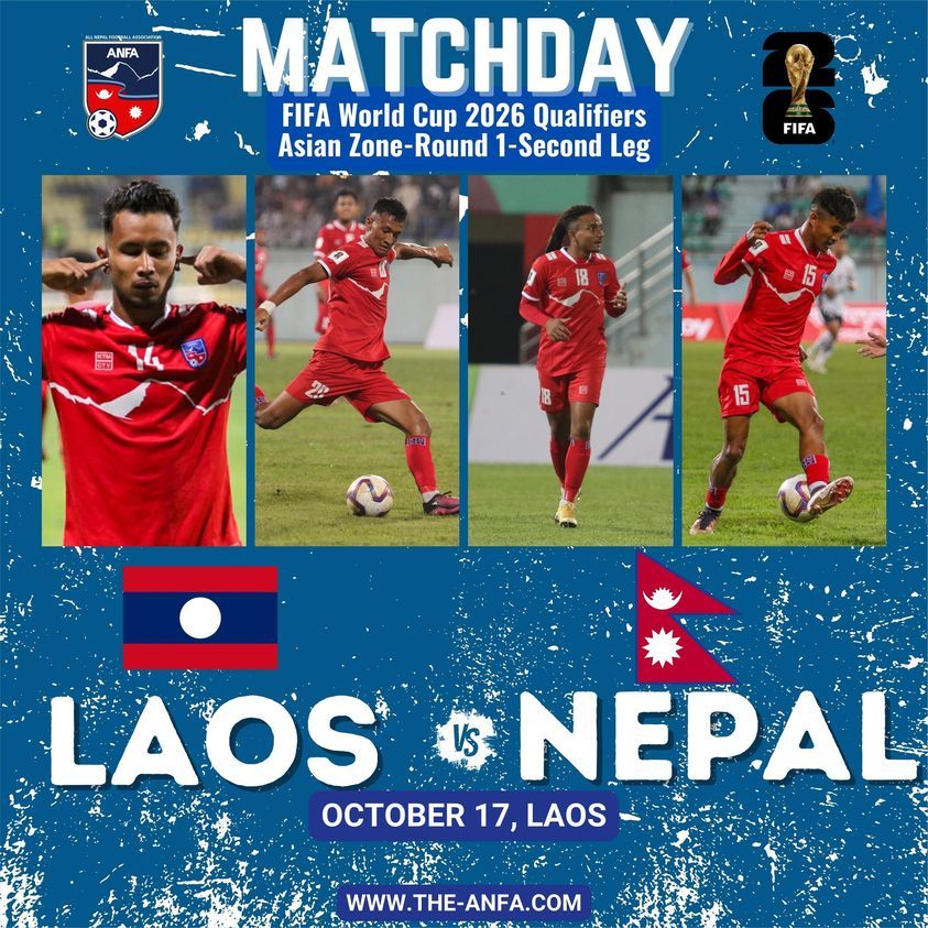 Football between Nepal and Laos today