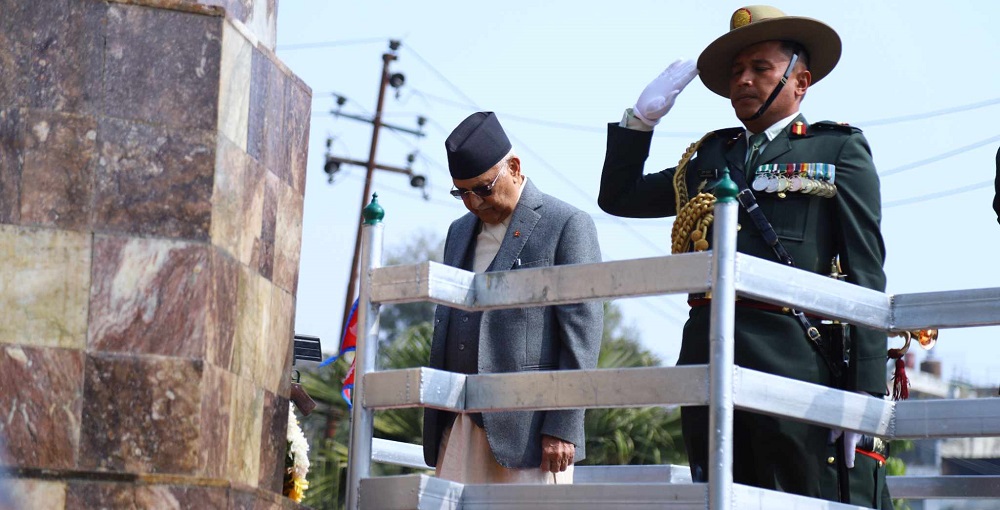 PM Oli pays homage to martyrs (Photo Feature)