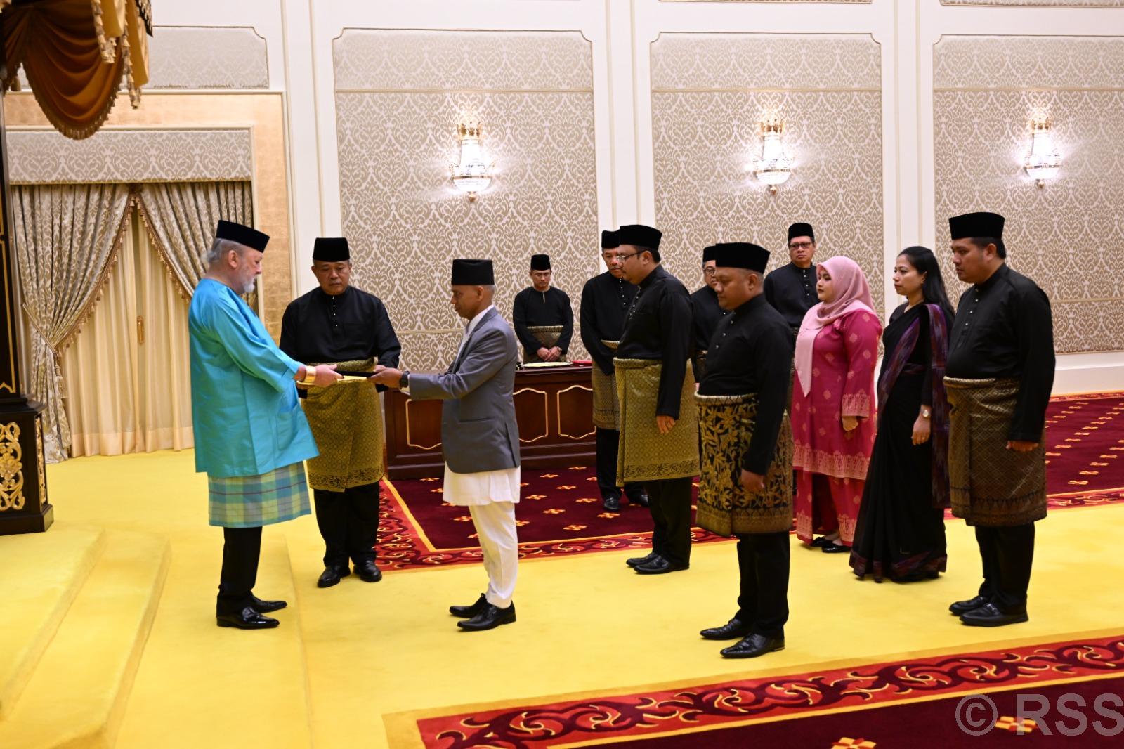 Ambassador Timsina presents Letter of Credence to King of Malaysia