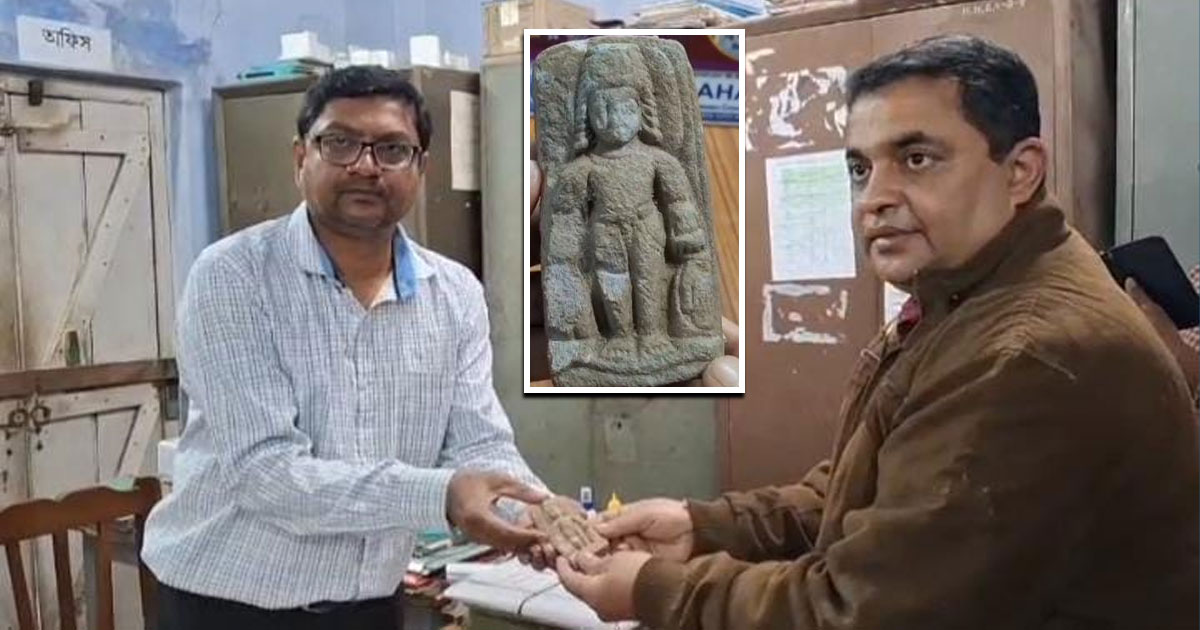 Post-Gupta era Vishnu idol recovered from Bandel Vikramnagar Harnath Nirada Sudandi Ghosh High School!