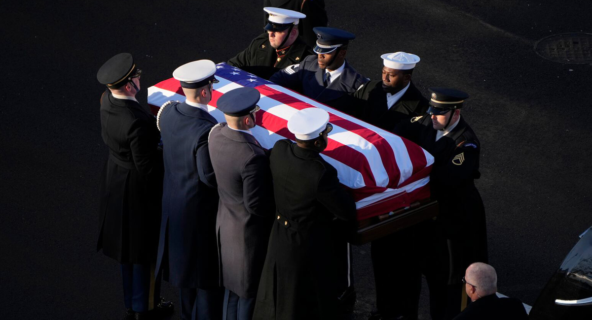 Former US president Carter lies in state after somber Washington procession