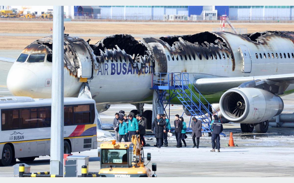 Passenger plane catches fire at South Korean airport