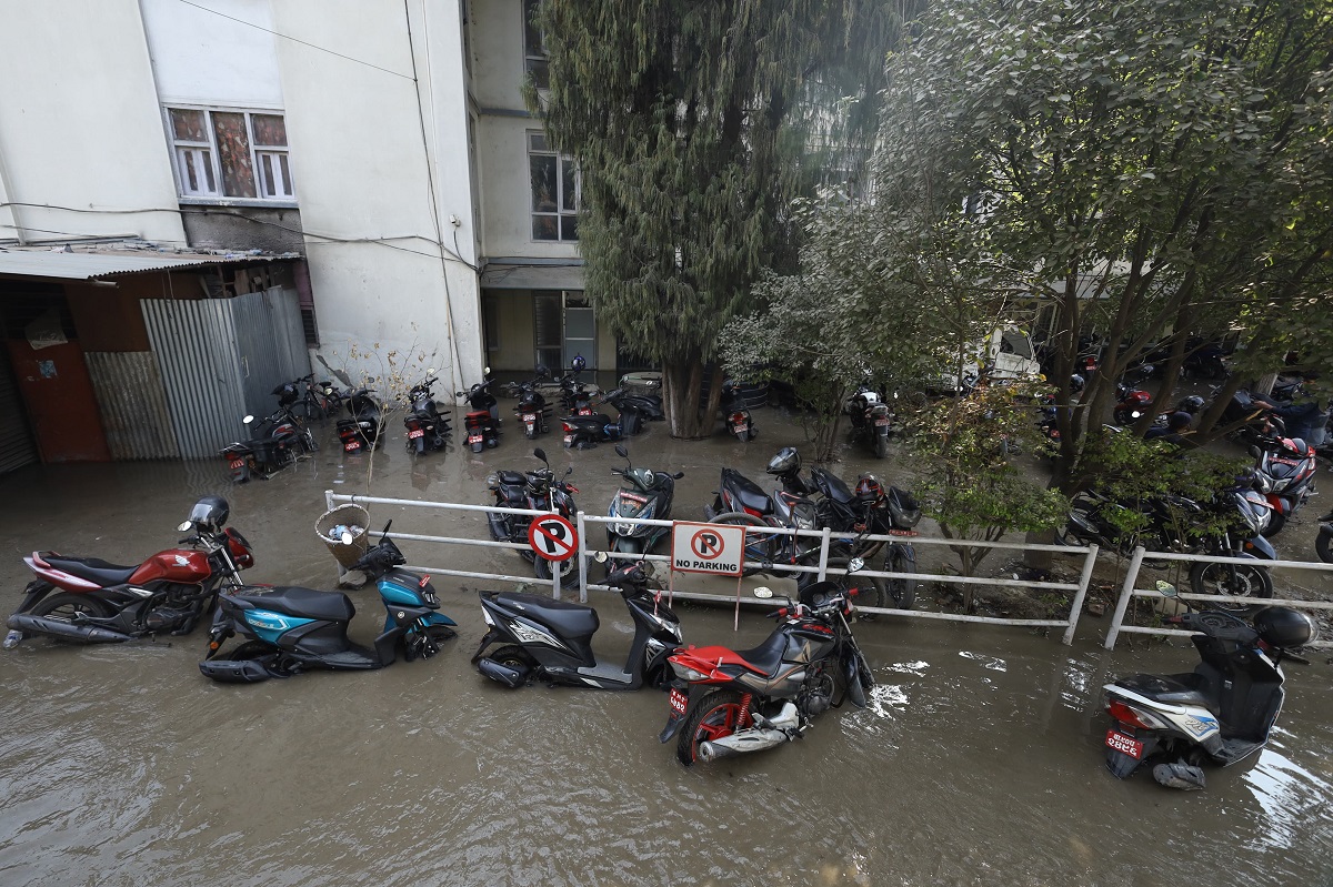 Babarmahal area flooded after Melamchi water pipe bursts