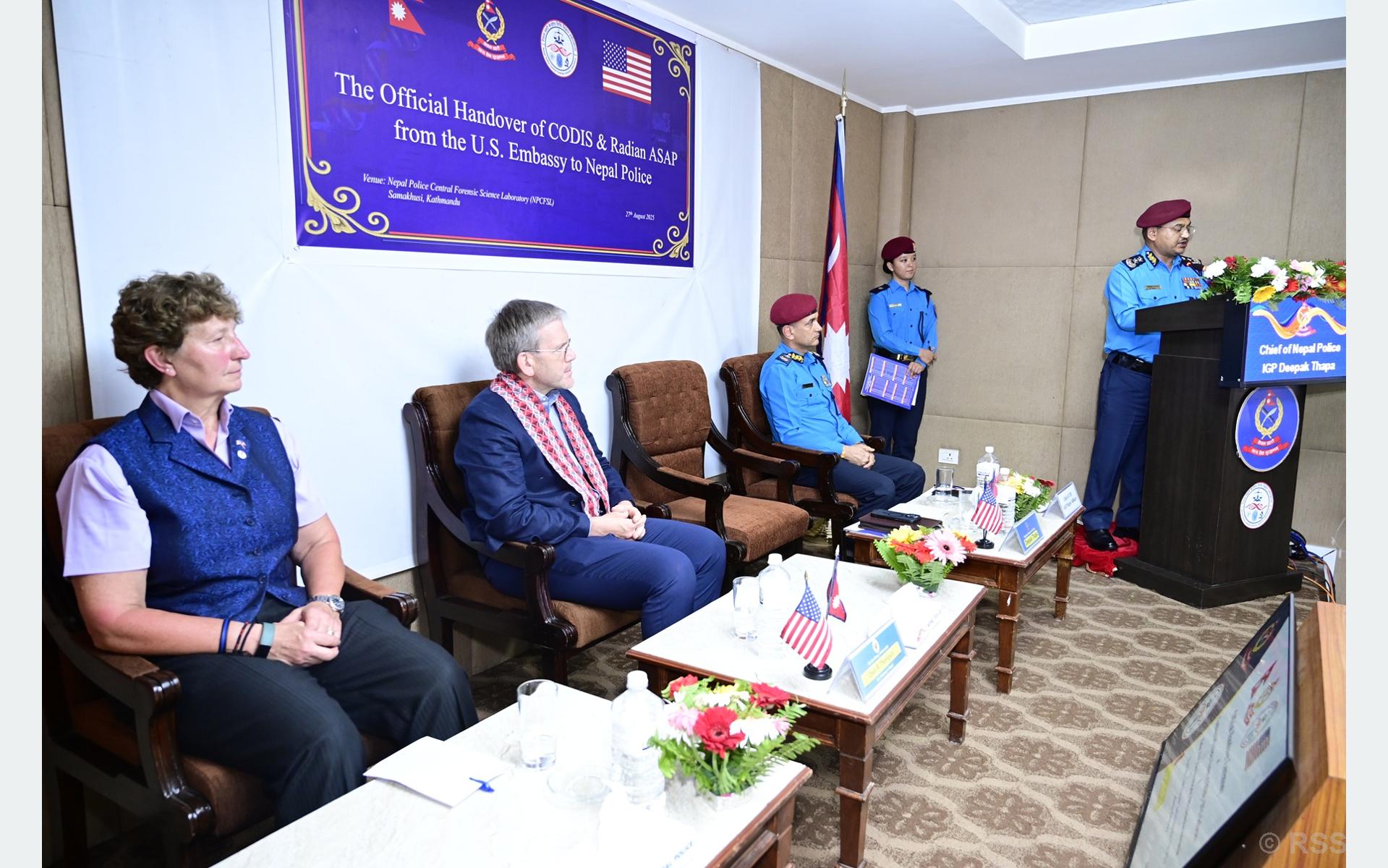 अमेरिकी दूतावासद्वारा विधिविज्ञान प्रयोगशालालाई आधुनिक उपकरण र सफ्टवेयर हस्तान्तरण