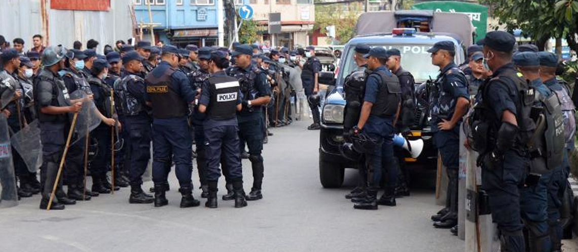 माइतीघर क्षेत्रमा प्रहरीले बढायो सुरक्षा